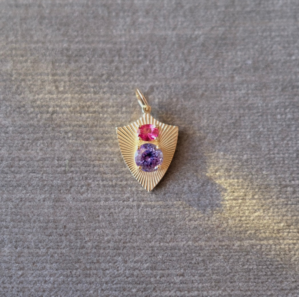 ProtectionLight charm with Tanzanite and Hot Pink Sapphire