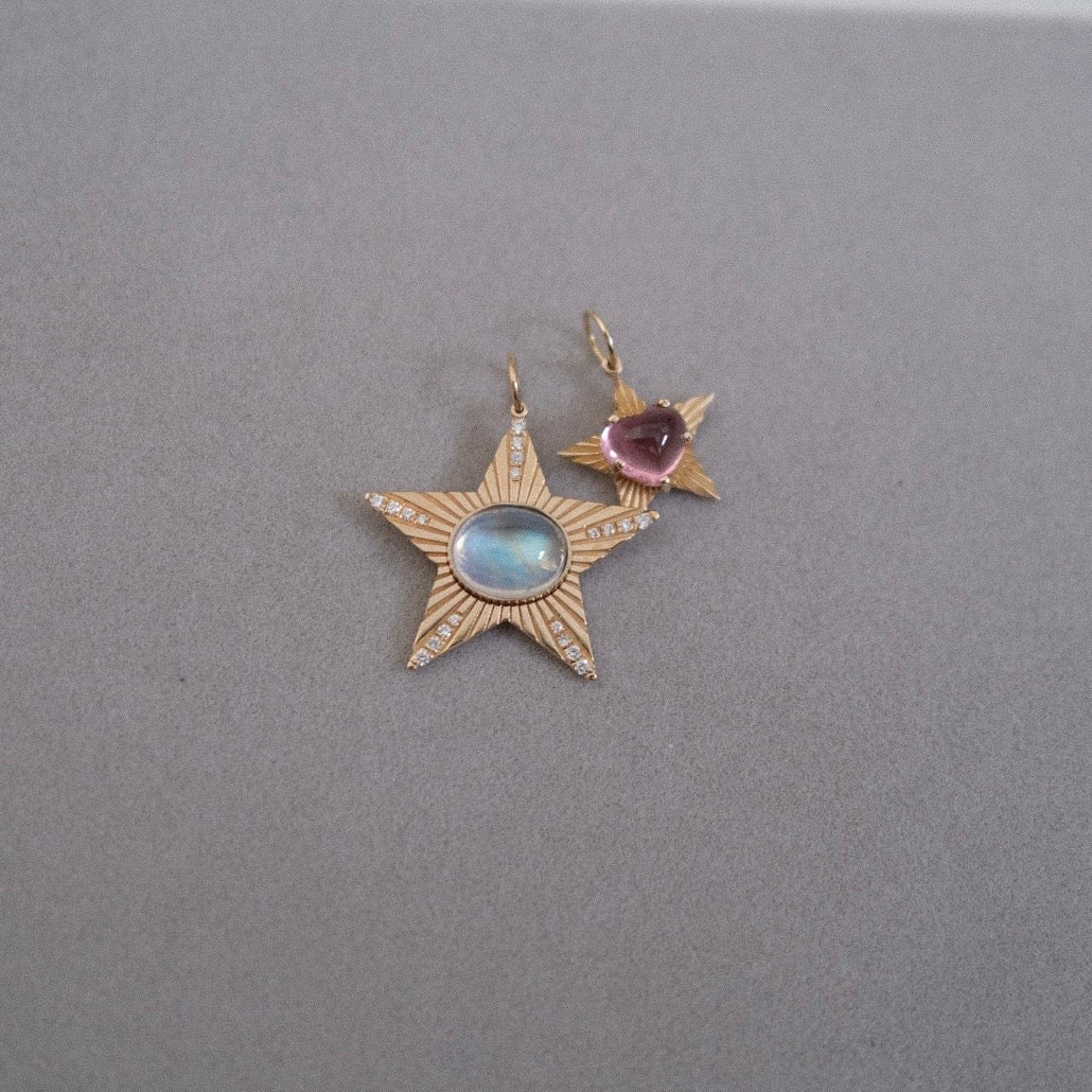 Starlight with Pink Tourmaline Heart Cab