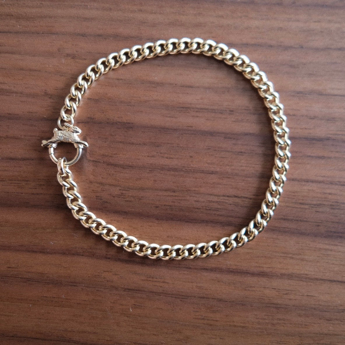 Lucky Rabbit Curb Chain Bracelet