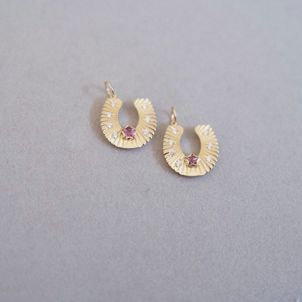 Day 22 - 12/22 5pm PST - Lucky Horseshoe with Spinel and diamonds