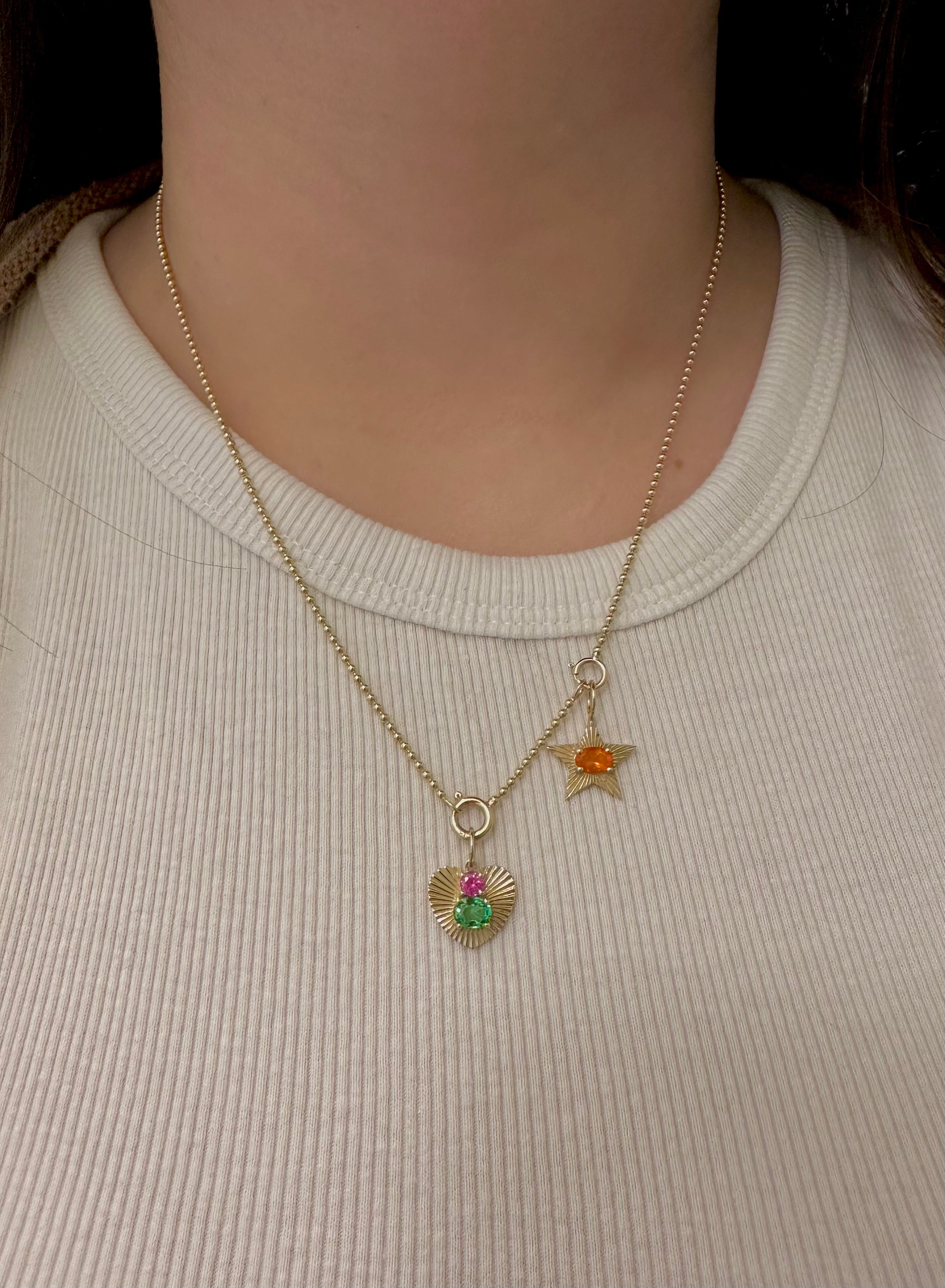 StarLight charm with Fire Opal