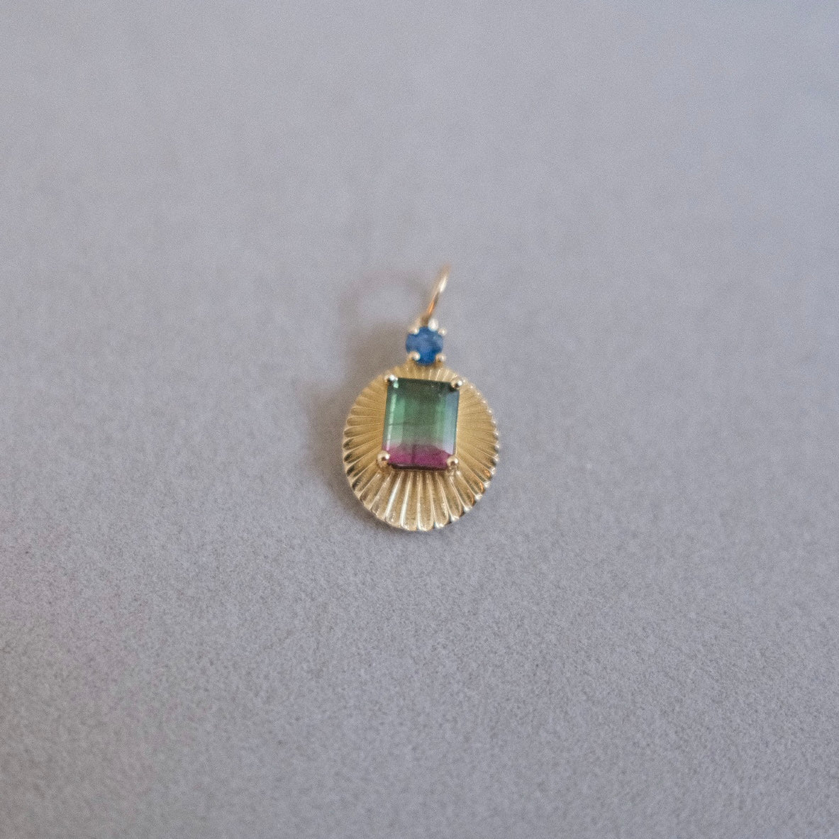 Joylight with Watermelon Tourmaline and Blue Sapphire