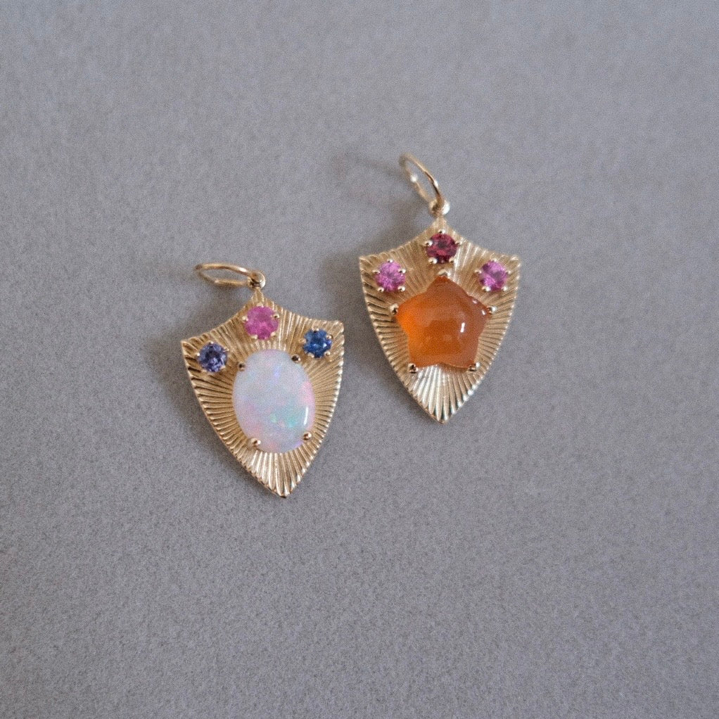Protection Light with AU Opal with Pink and Blue Sapphire and Tanzanite