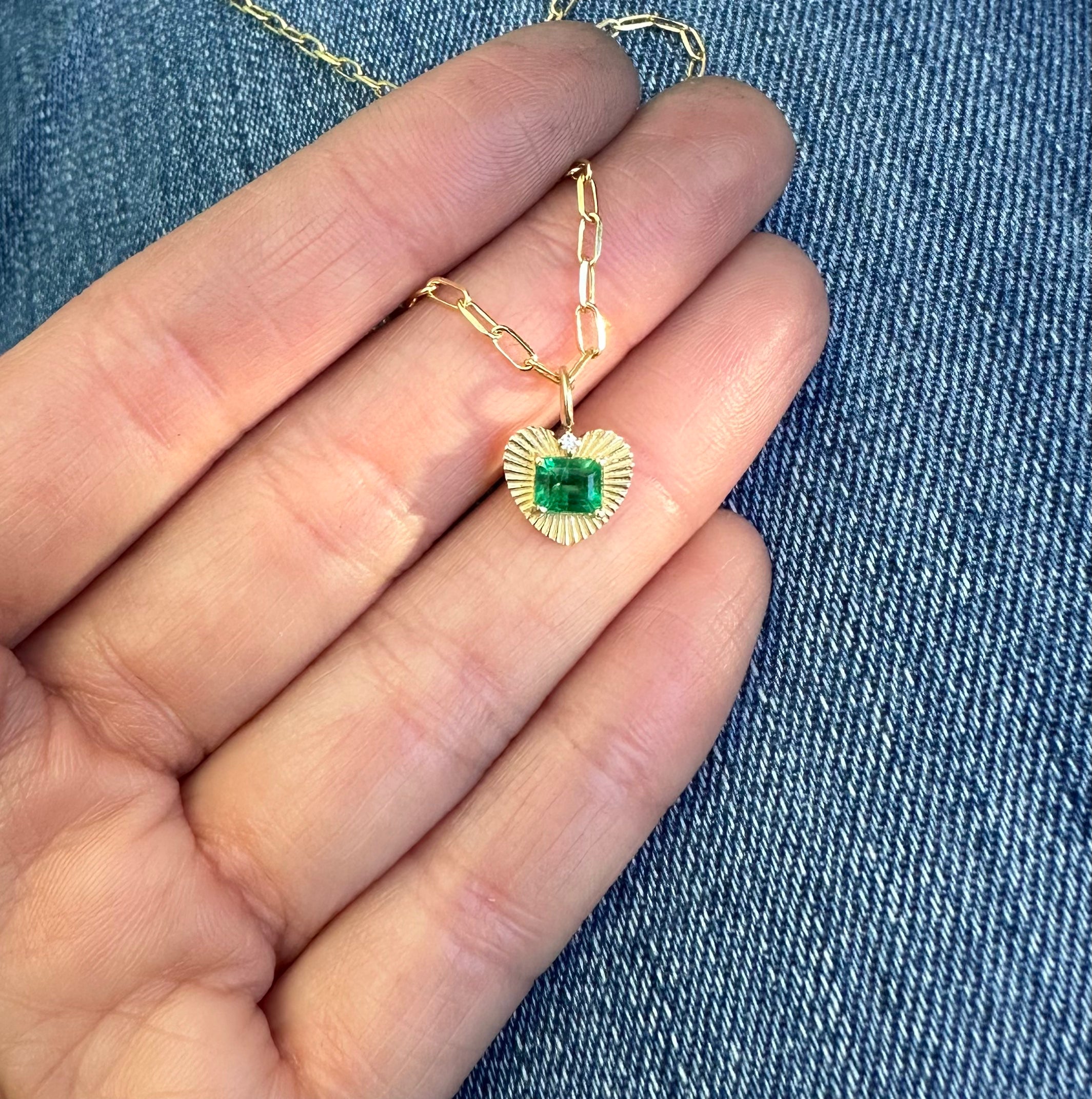 Love Light Charm with Emerald-Mini