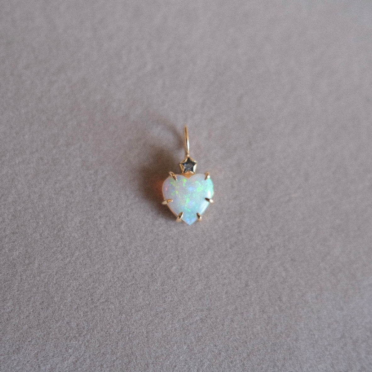 Australian Opal Heart with Blue Spinel