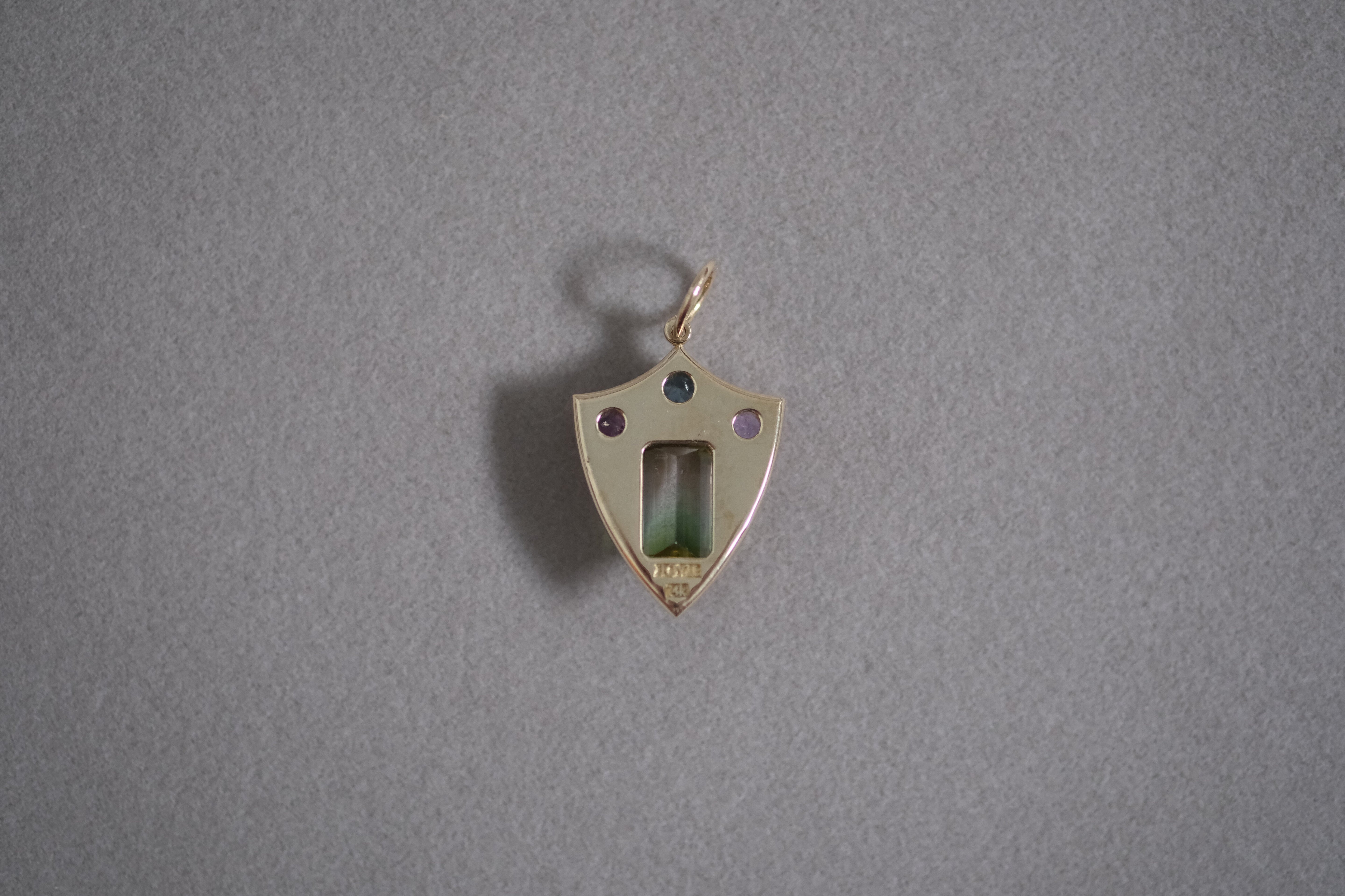 1. ProtectionLight Green/Yellow Bi-Color Tourmaline with Amethyst and Aquamarine