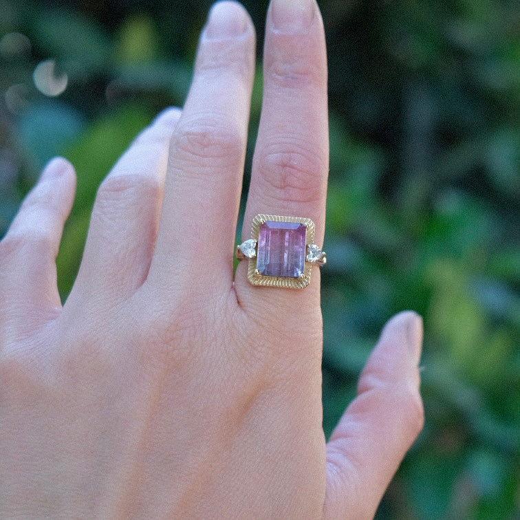 Bi-color Pink and Purple Icon Ring