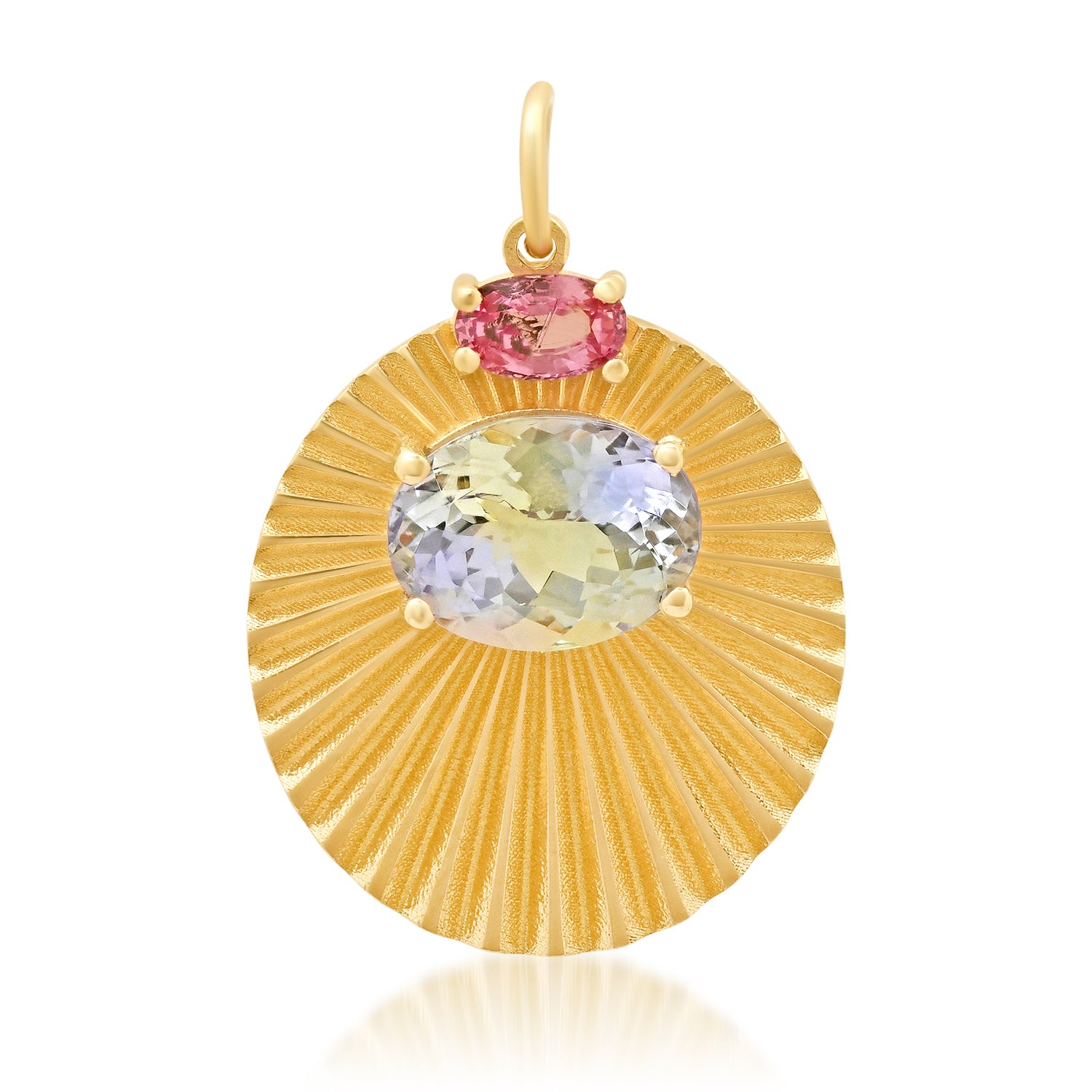 Ocean Tanzanite and Peach Sapphire Joy Light Charm Large