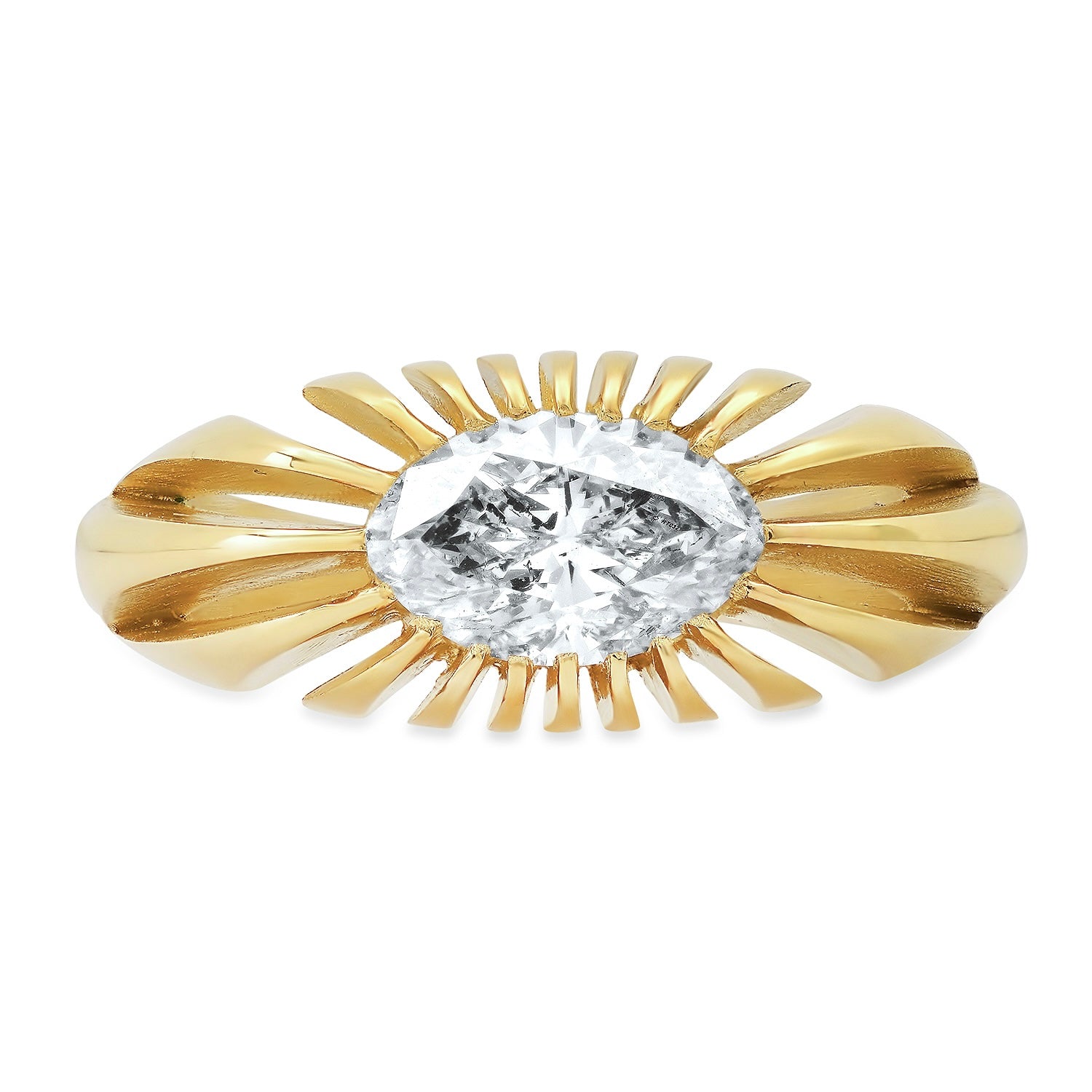 Divine Light Signet Ring - Canadian Marquise Diamond