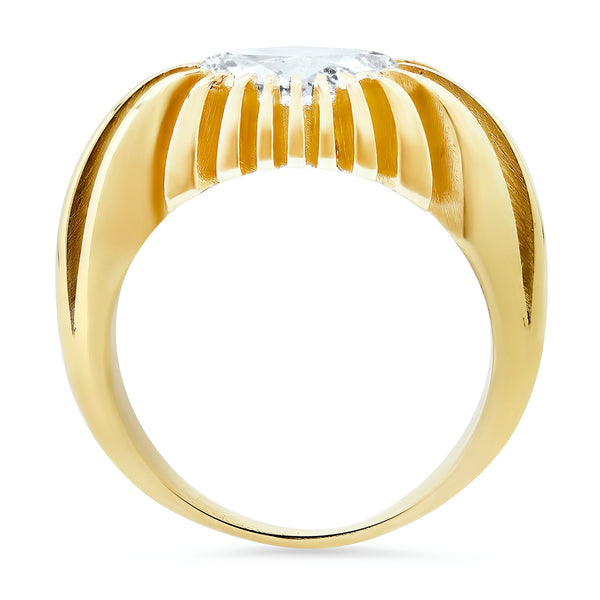 Divine Light Signet Ring - Canadian Marquise Diamond