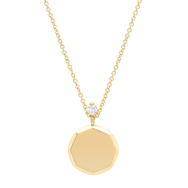 Faceted Round Medallion Necklace