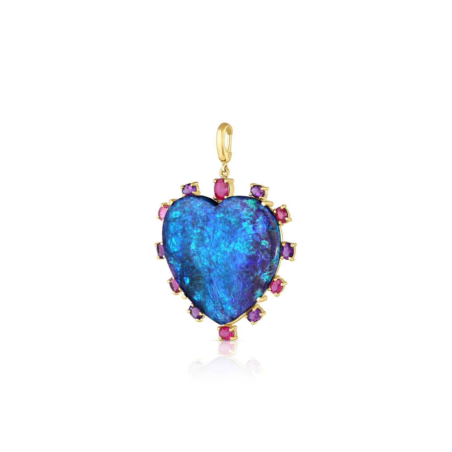 Black Opal Heart Mixed Gem Supernova Charm