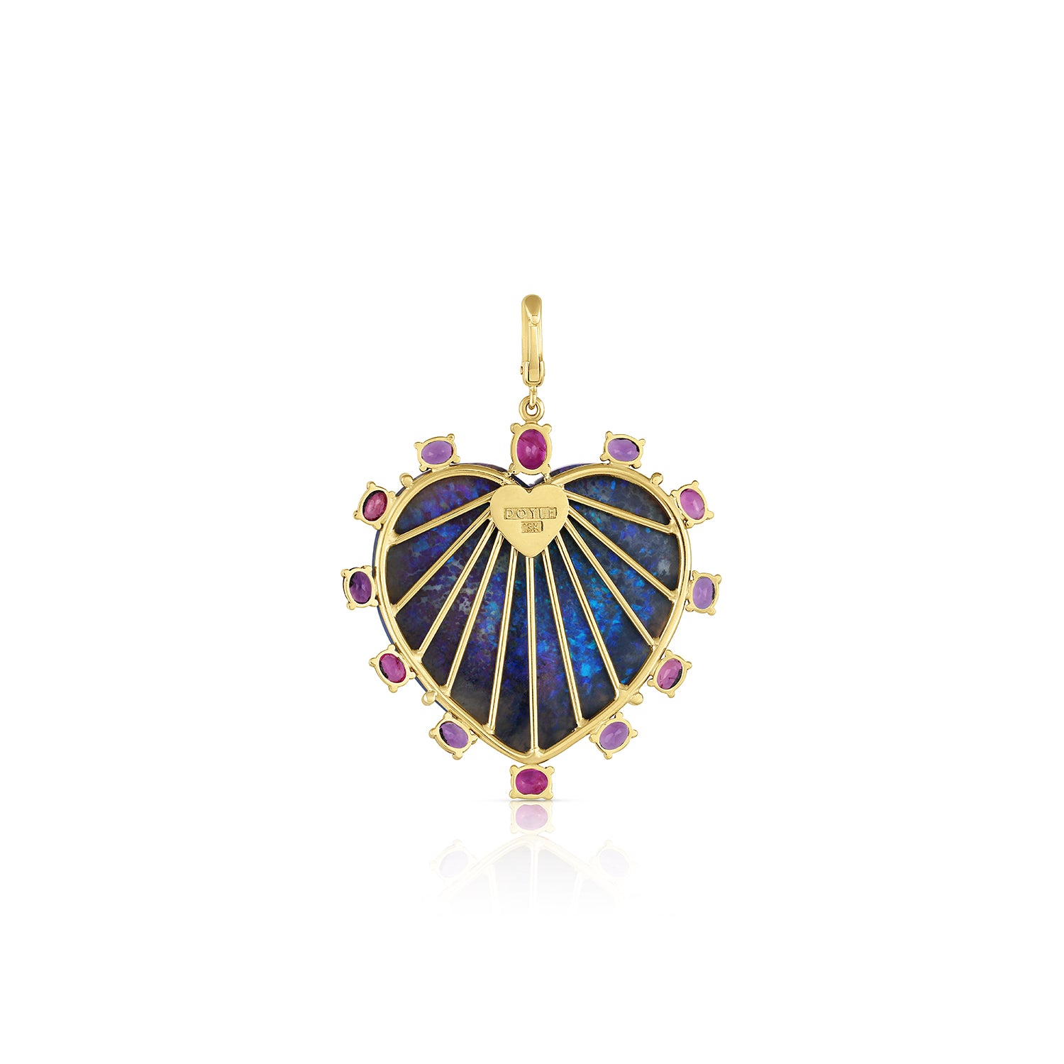 Black Opal Heart Mixed Gem Supernova Charm