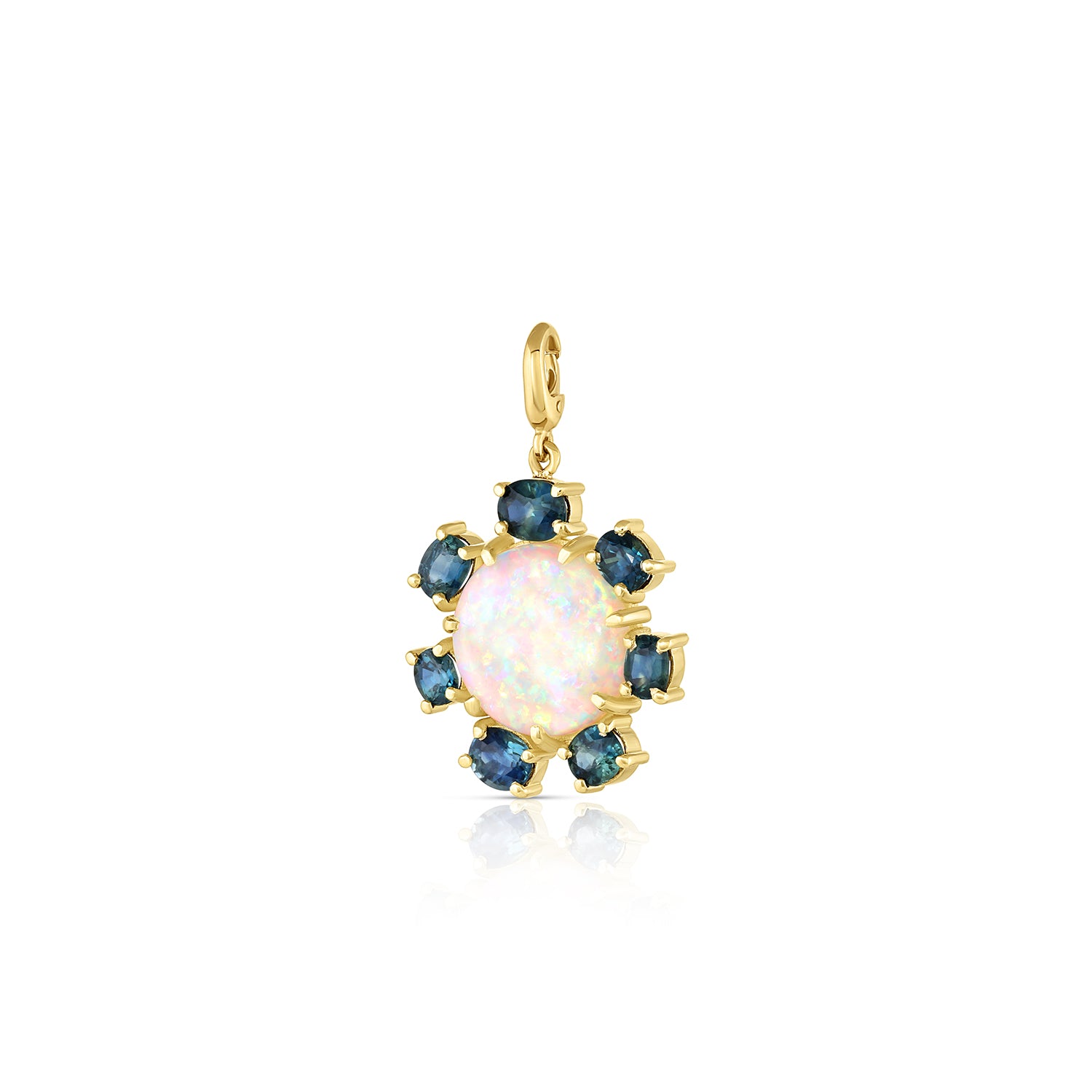 Opal and Teal Sapphire Pendant