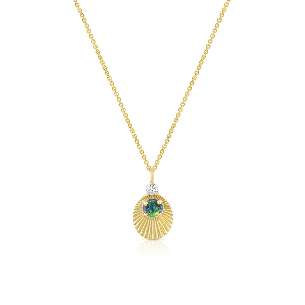 Black Opal and Diamond Joy Light Necklace