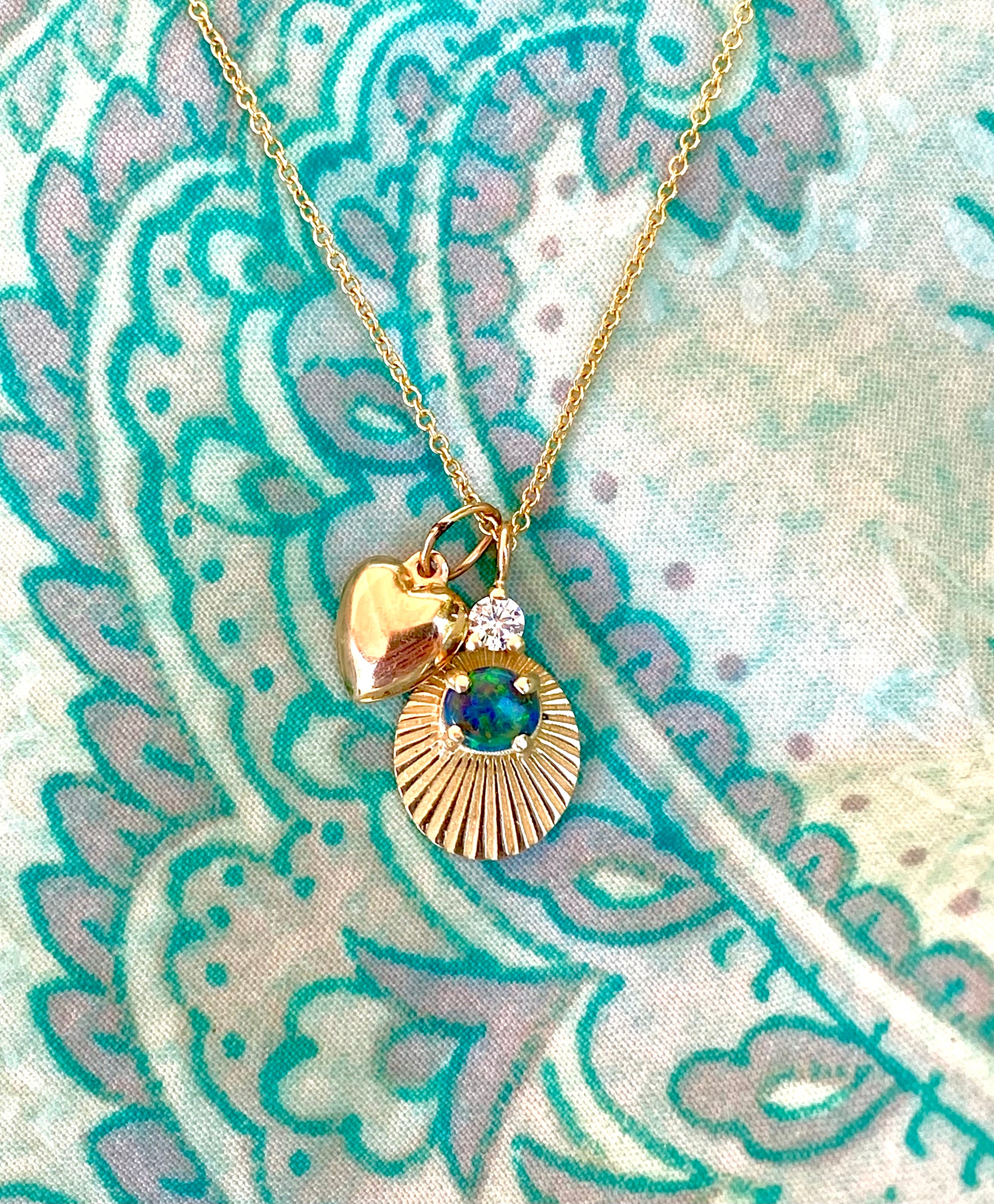 black opal and diamond necklace