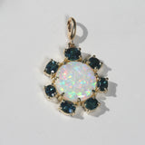 Opal and Teal Sapphire Pendant