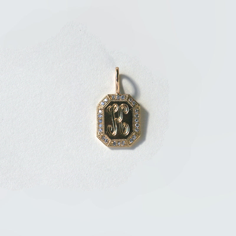 Radiant Medalion Pendant with pave diamonds