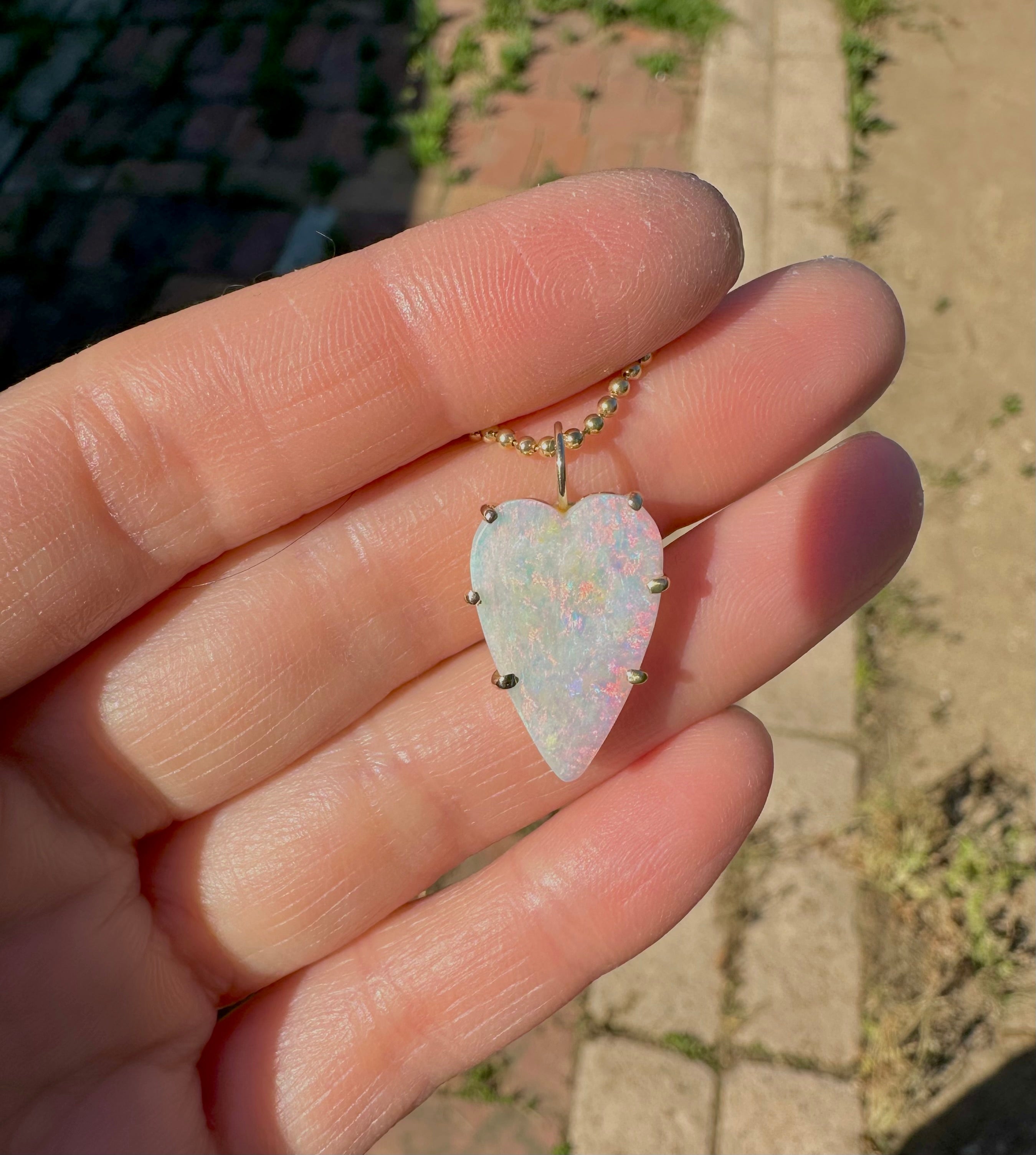 Opal heart Pendant