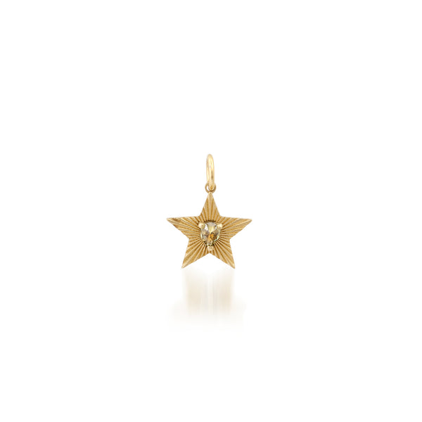 Champagne Pear Diamond Star Light Charm - Petite