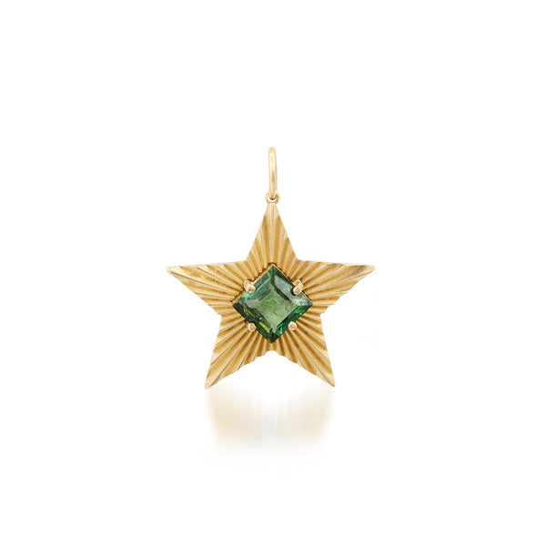 Green Tourmaline Star Light Charm - Medium