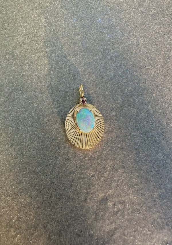 Joy Light Charm with Australian opal and Pink Tourmaline