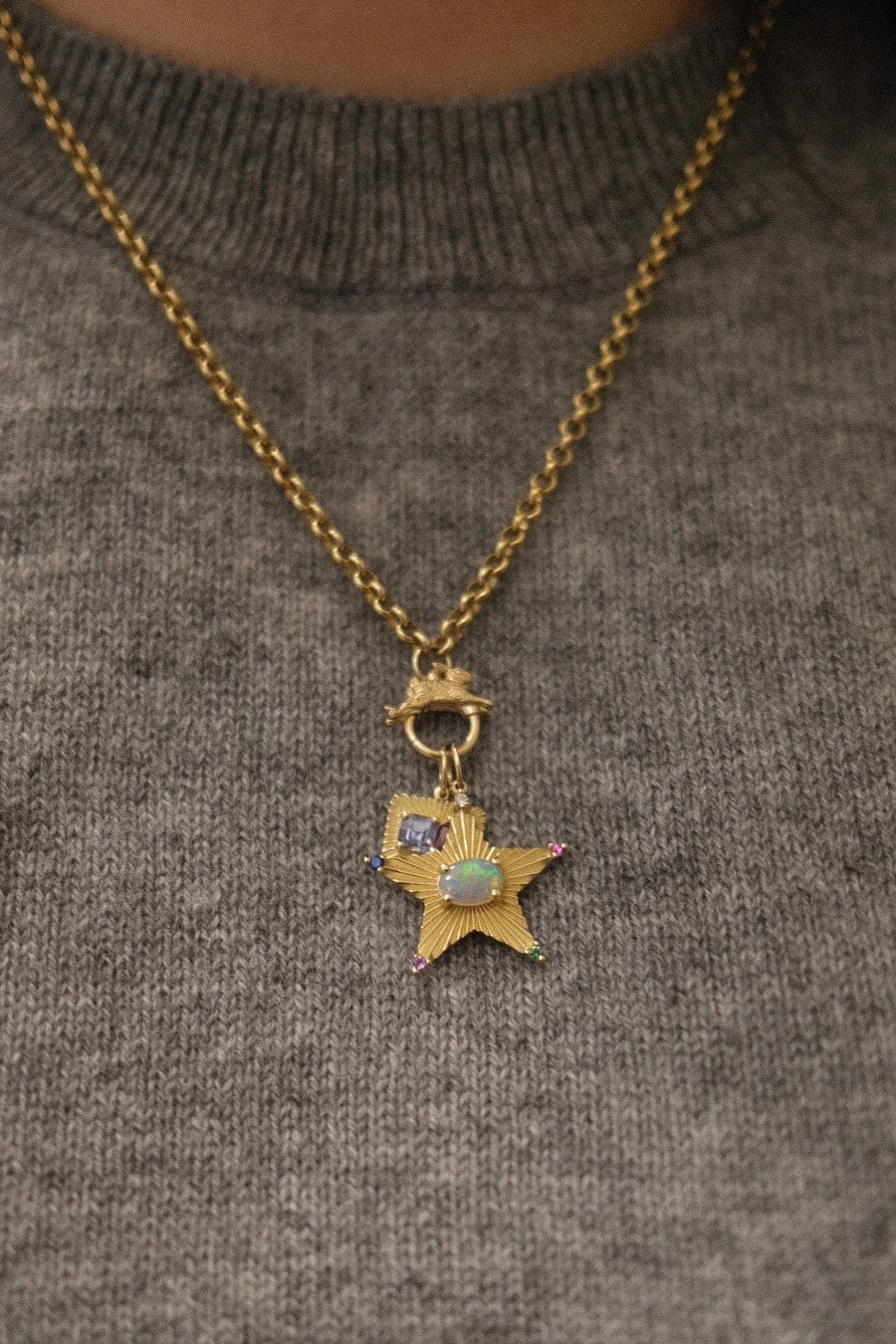 Starlight with Australian Opal, Diamond, Sapphire, Tsavorite, and Amethyst