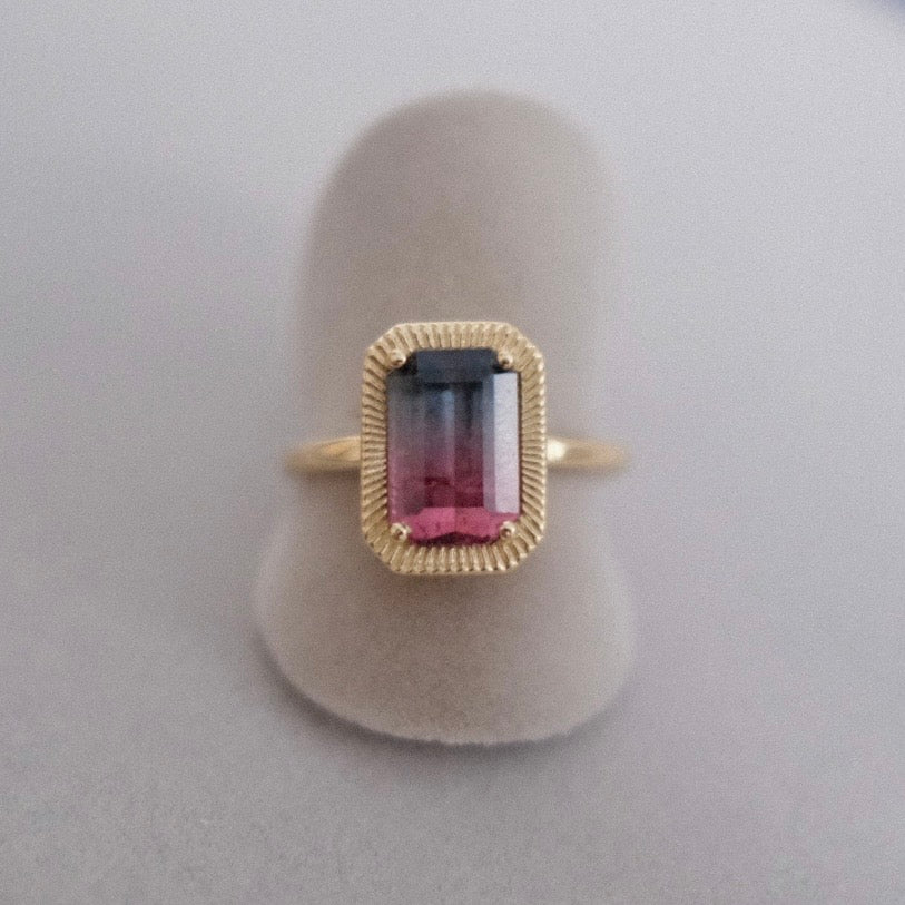 R3. IconLight ring with bi-color Pink Purple Tourmaline