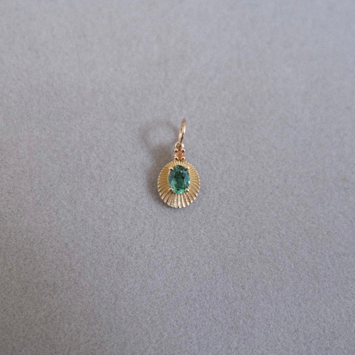 Joylight with Green Tourmaline and Orange Sapphire Cabochon Accent