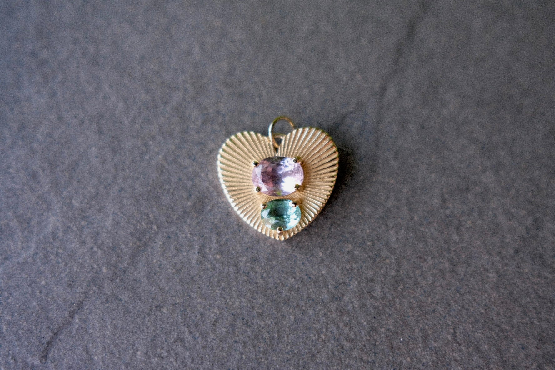Lovelight charm with Morganite and Minty Emerald