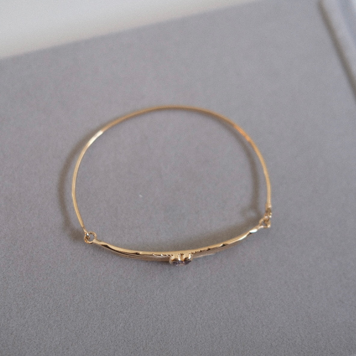 Light ID Bracelet with Mauve Heart Sapphire