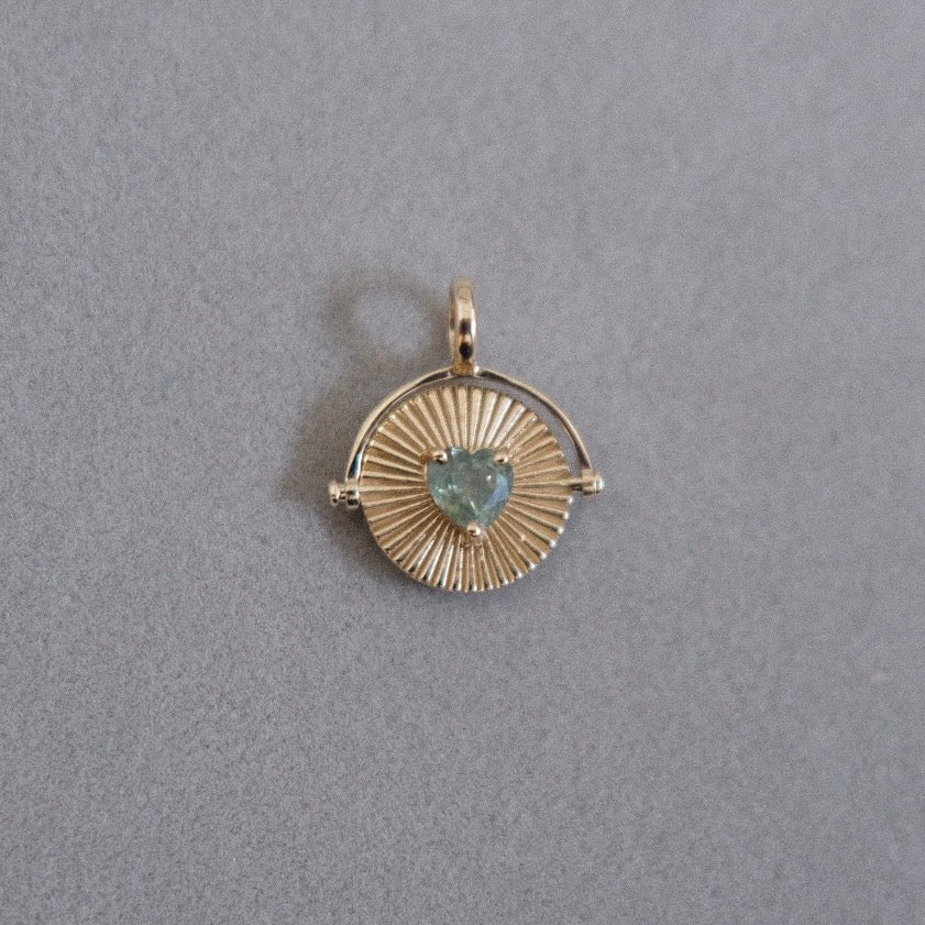 Spinner Light Charm with Opalescent Green Sapphire