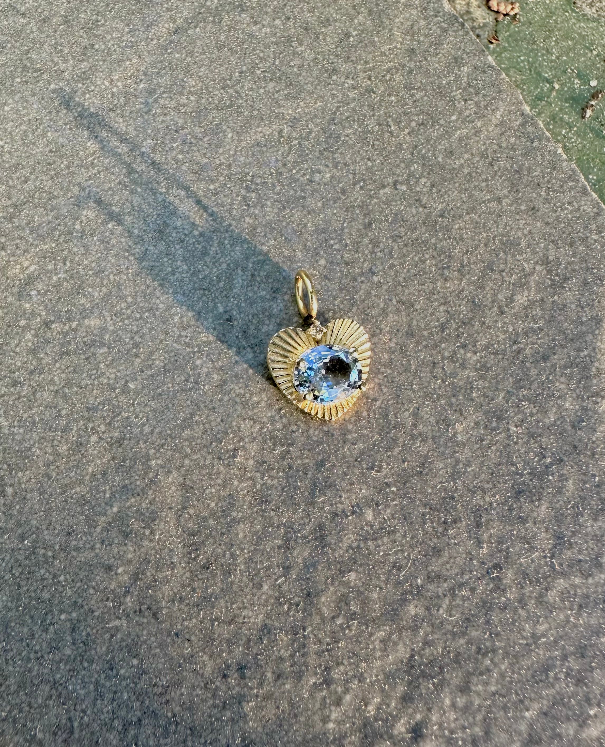Love Light Charm with Light Blue Sapphire - Petite