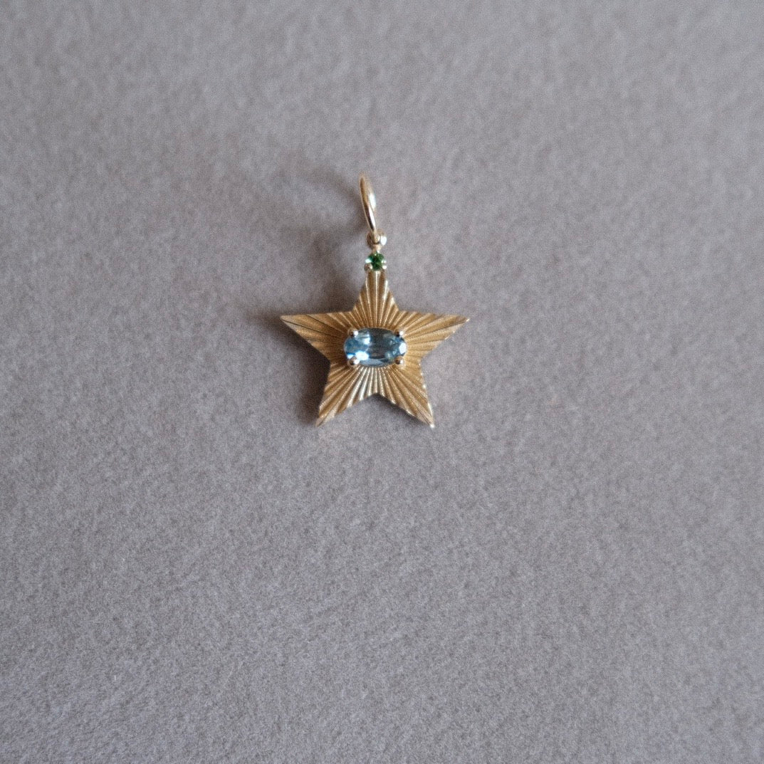 Starlight with Aquamarine and Tsavorite