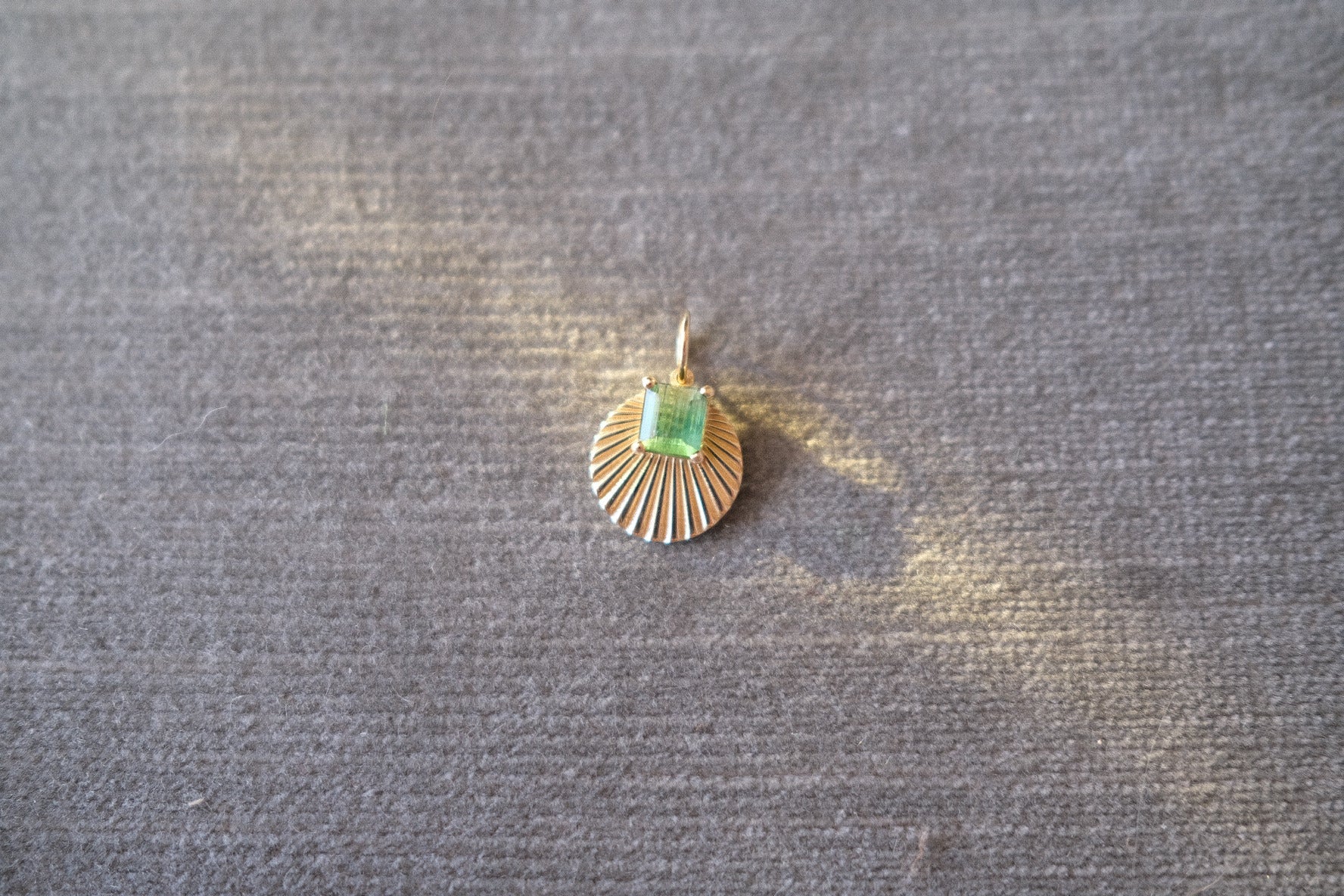 InfiniteLight charm with Ombre Light Green Tourmaline