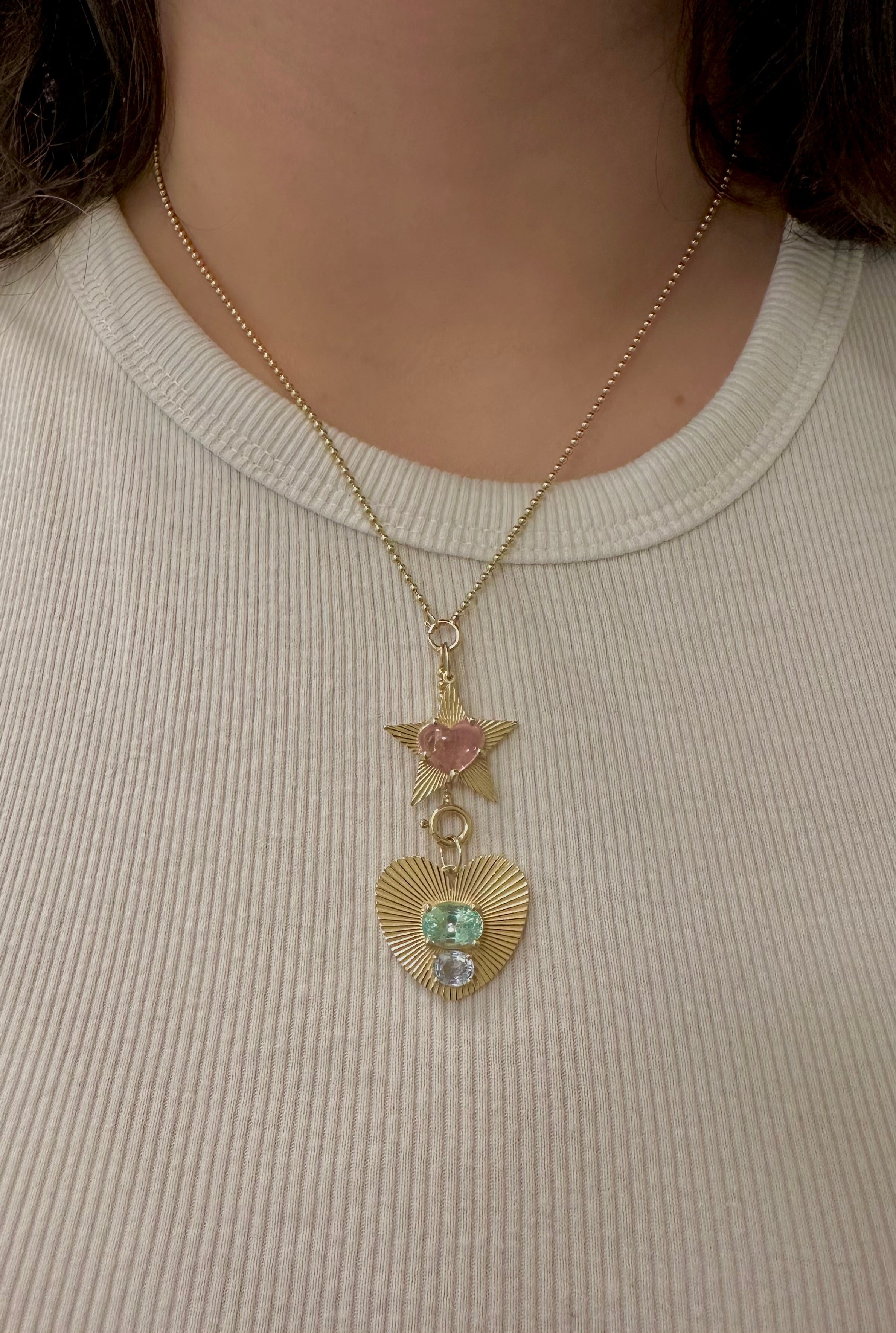 StarLight with Pastel Pink Tourmaline Heart