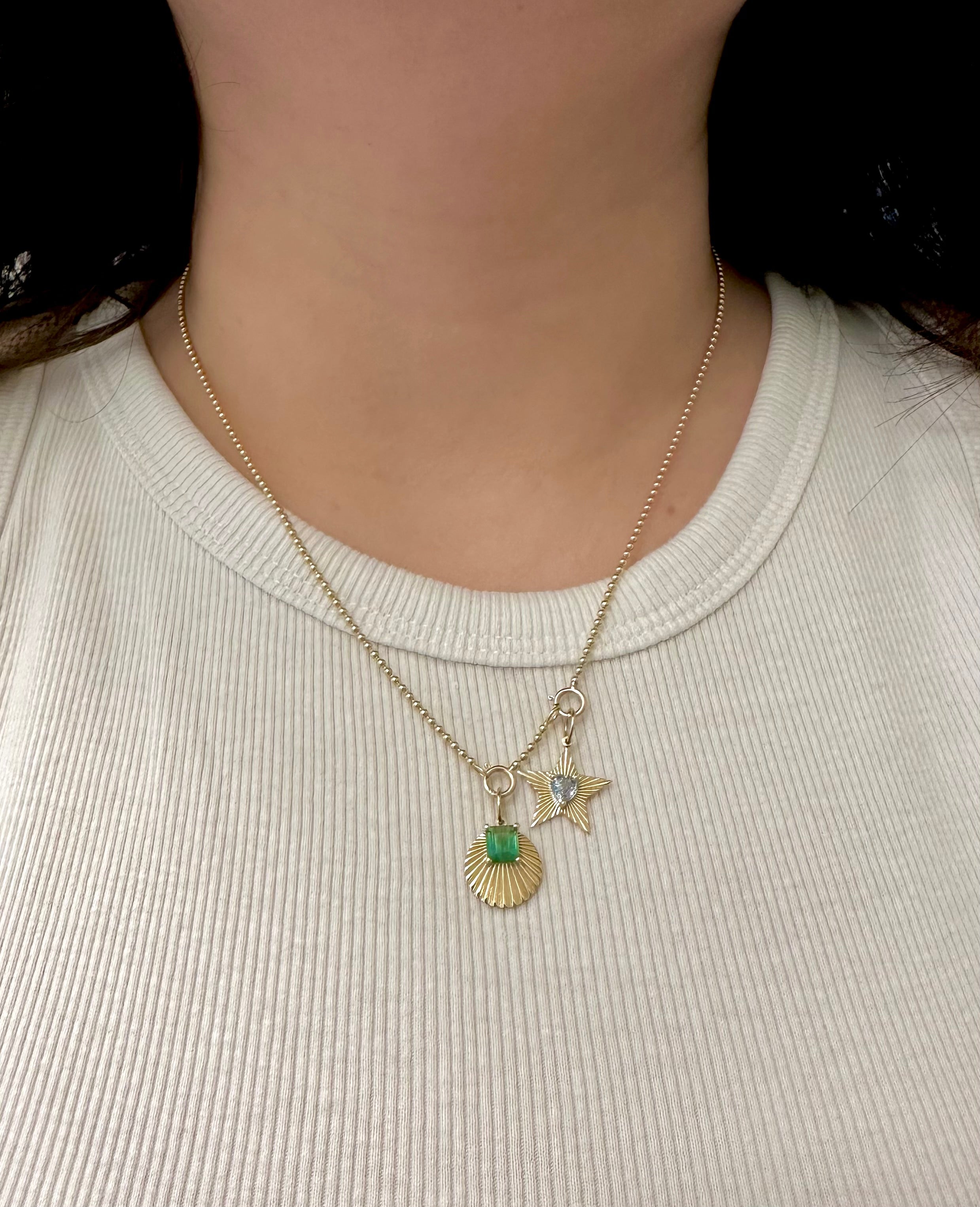 InfiniteLight charm with Ombre Light Green Tourmaline