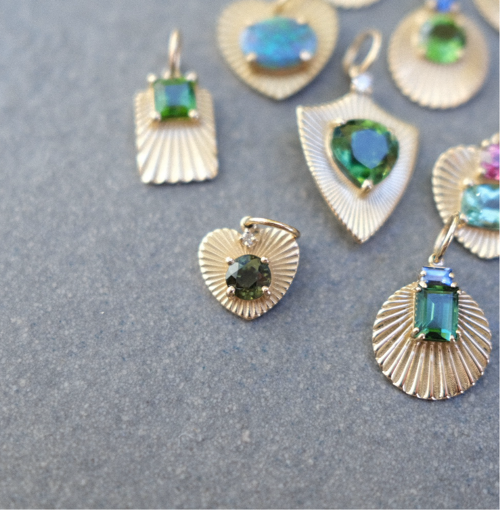 LoveLight with Olive Green Sapphire and Diamond