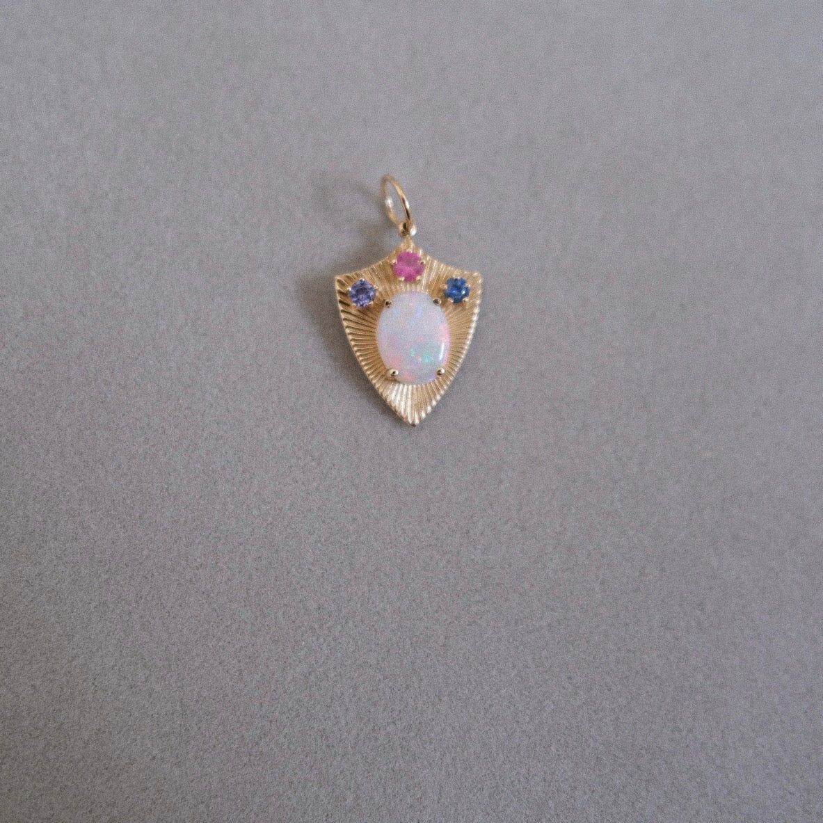 Protection Light with AU Opal with Pink and Blue Sapphire and Tanzanite
