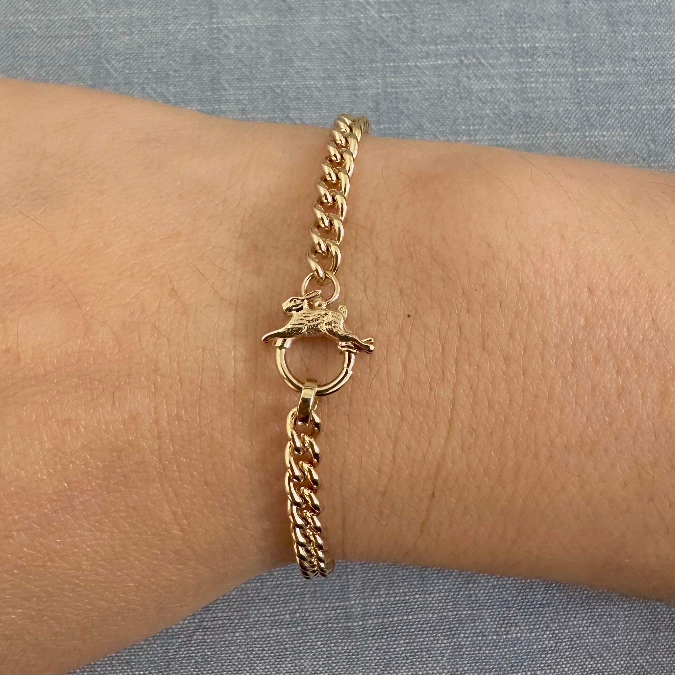 Lucky Rabbit Curb Chain Bracelet