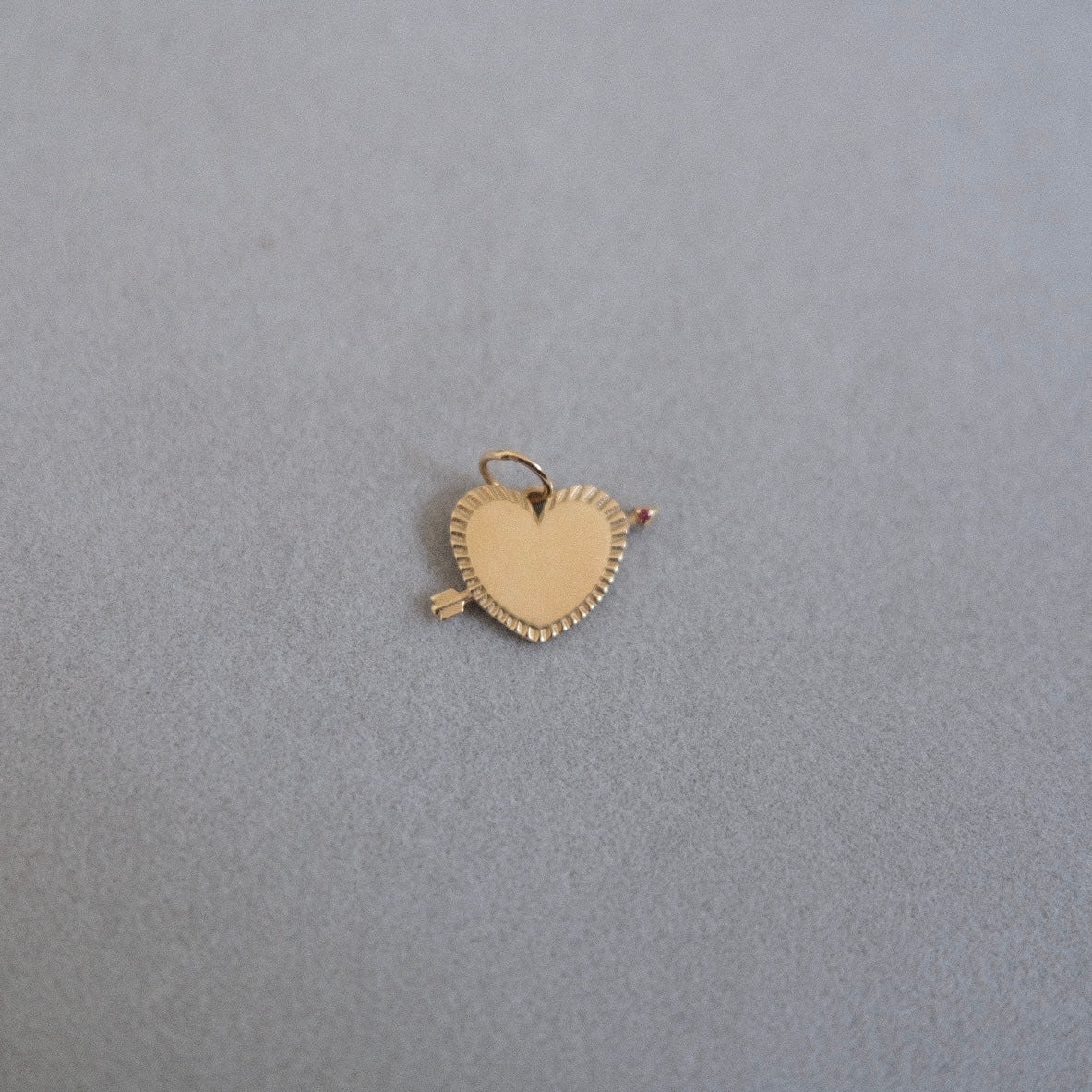 LoveLight Arrow Engravable Medallion with Ruby Accent