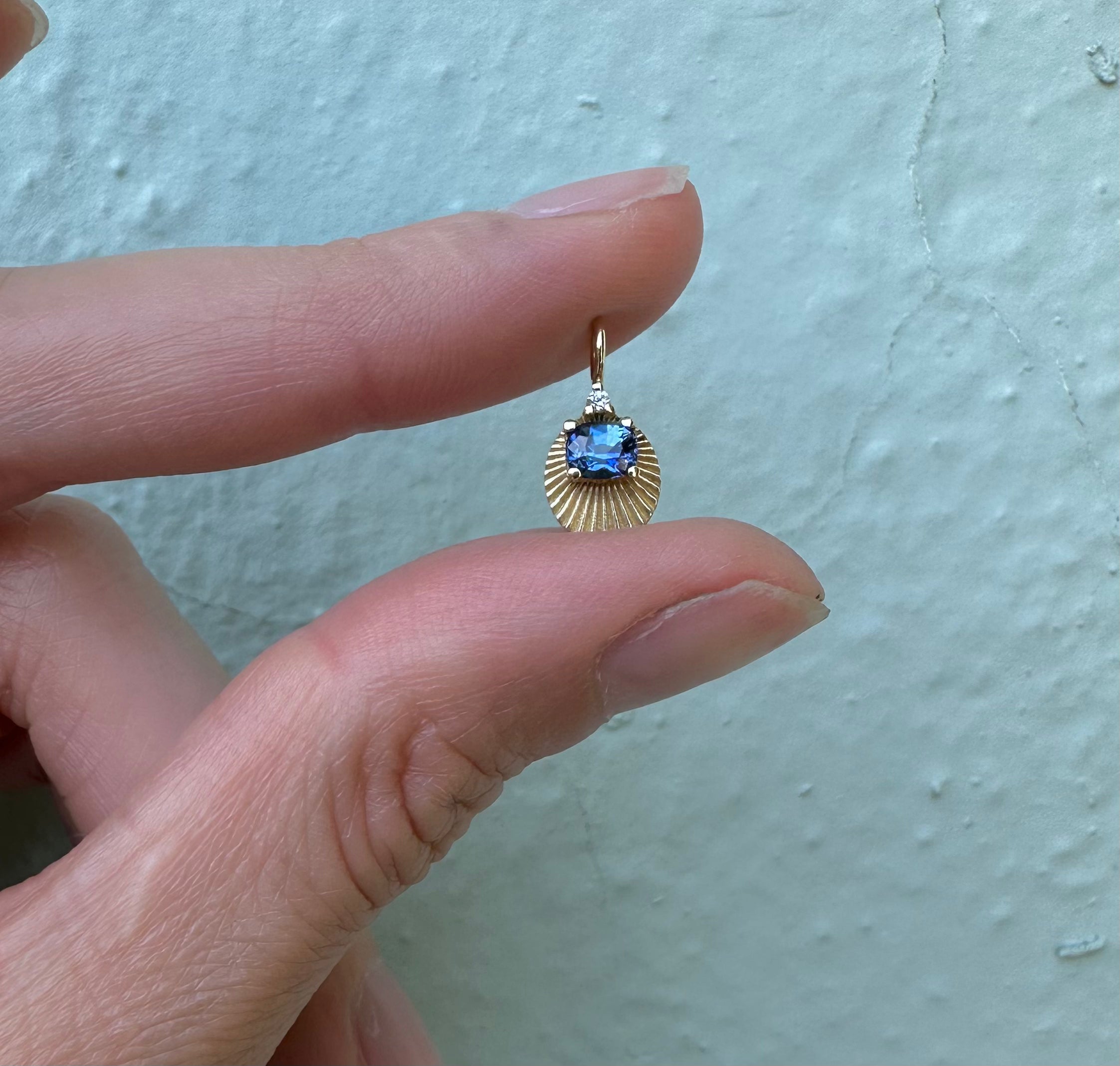 Blue Sapphire and Diamond Joy Light Charm