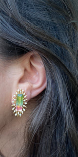 Divine Light Earrings Multicolor Tourmaline and Diamonds