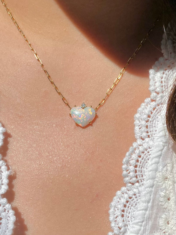 Australian Opal Heart Necklace