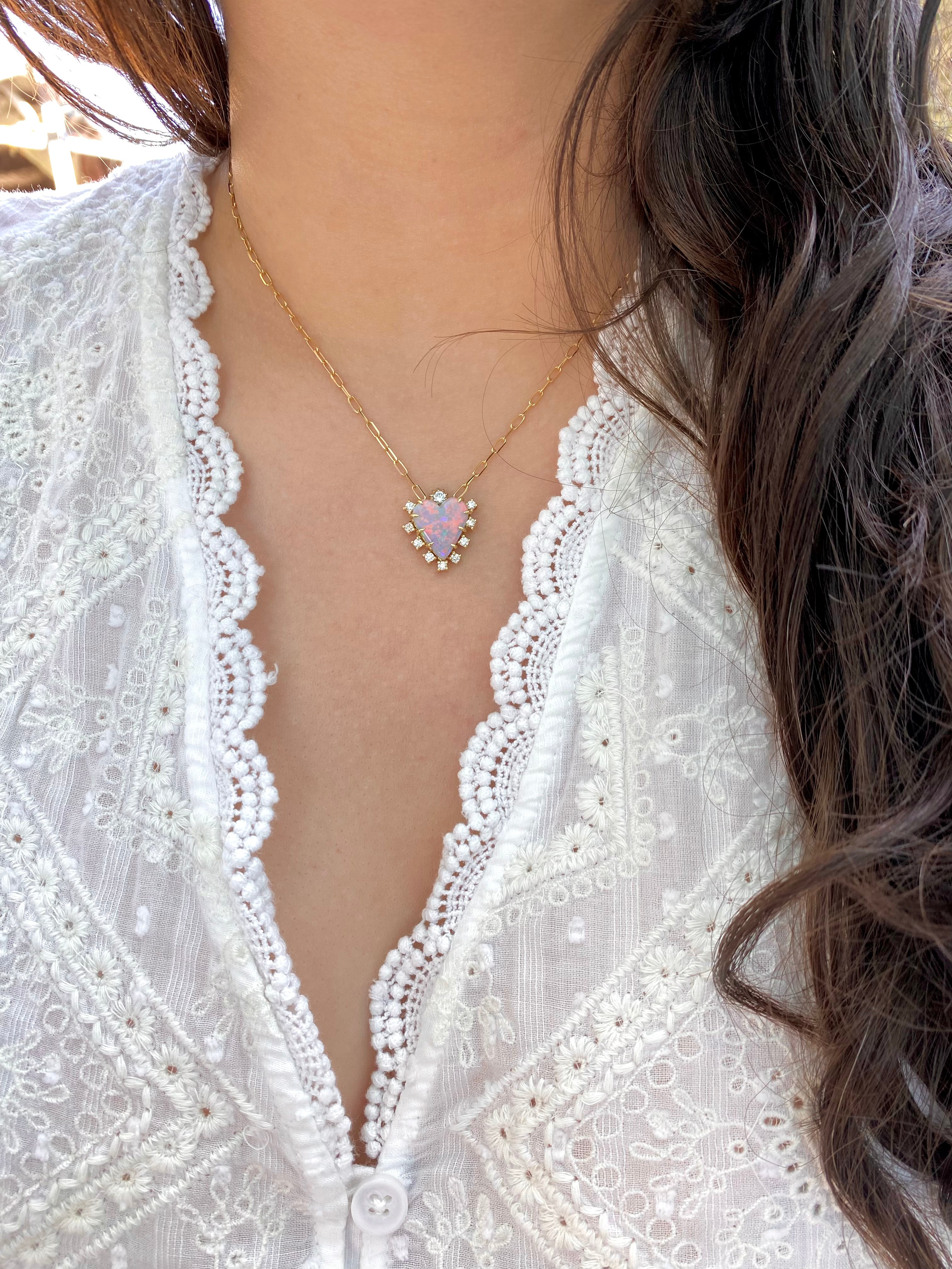 Australian Opal and Diamond Supernova Necklace