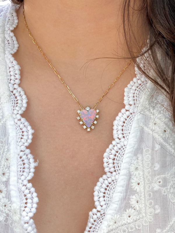 Australian Opal and Diamond Supernova Necklace