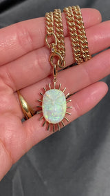 Divine Light Opal Owl Charm