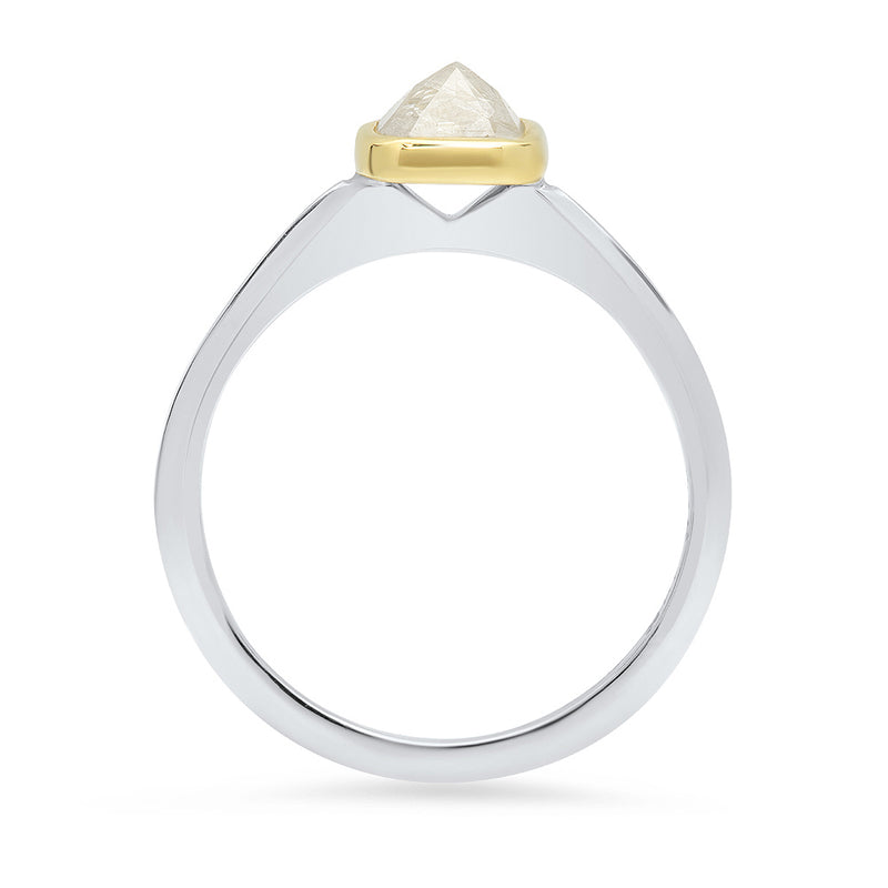 Classic Bezel set Inverted Rustic Diamond Ring- 1.02ctw