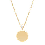Faceted Round Medallion Necklace