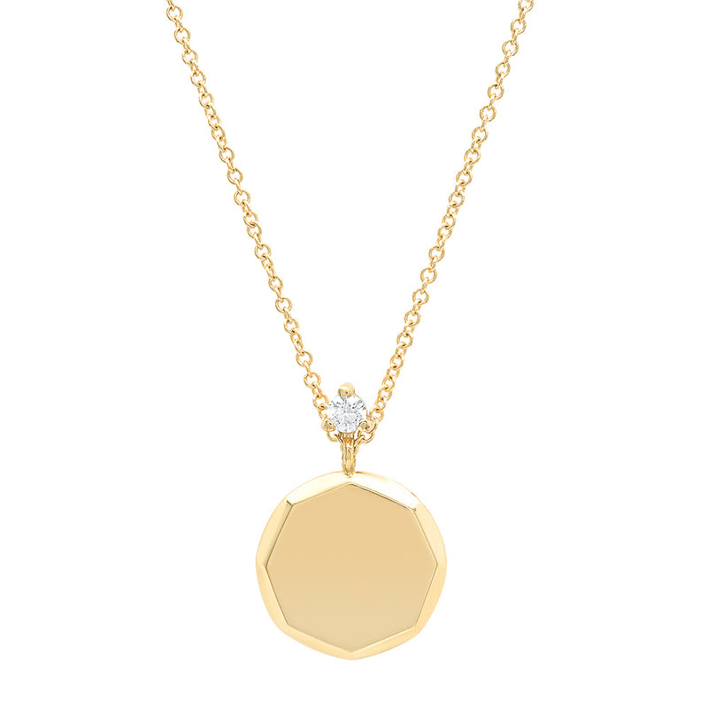 Faceted Round Medallion Necklace